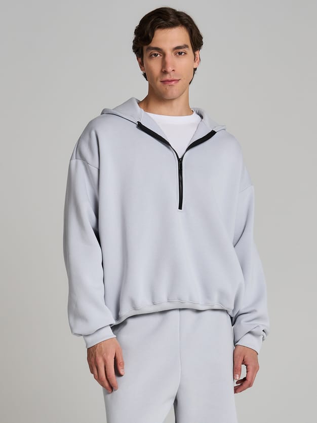 Теплая half zip толстовка с начесом
